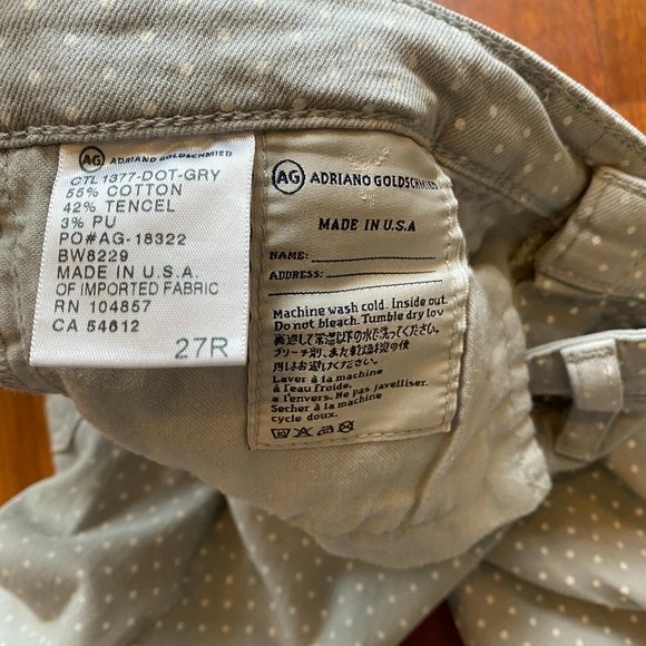 AG Adriano Goldschmied Gray Stevie Ankle Dot Jeans - Picture 5 of 8